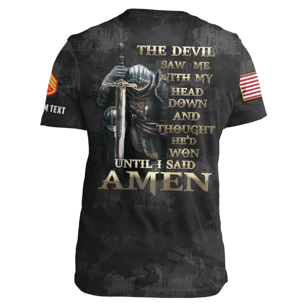 Customized Rank USMC Veteran The Devil Saw Me With My Head Down And ...