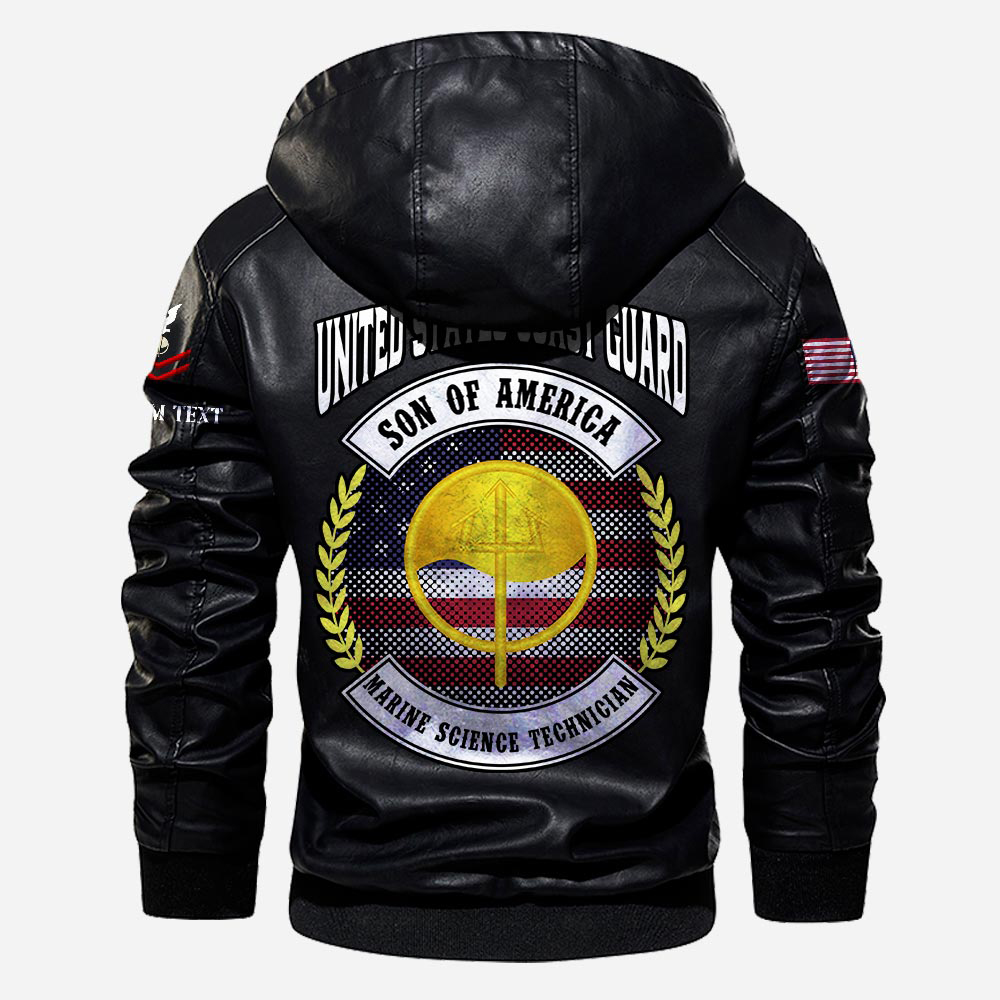 Customized USCG Ratings Son Of America #D5067 - Hoodie Leather Jacket ...